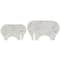 White & Gray Abstract Marble Elephant Sculpture Set